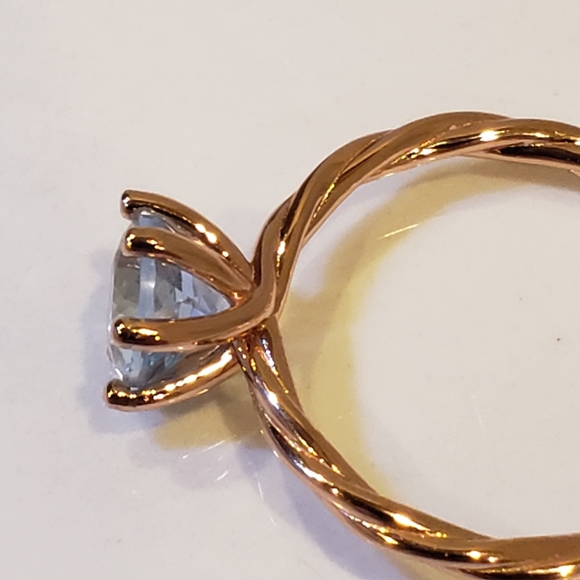 7&8, Topaz Ring, 1.3 ct 18K Rose Gold 925 Silver,  Genuine Blue Topaz. - Picture 12 of 15